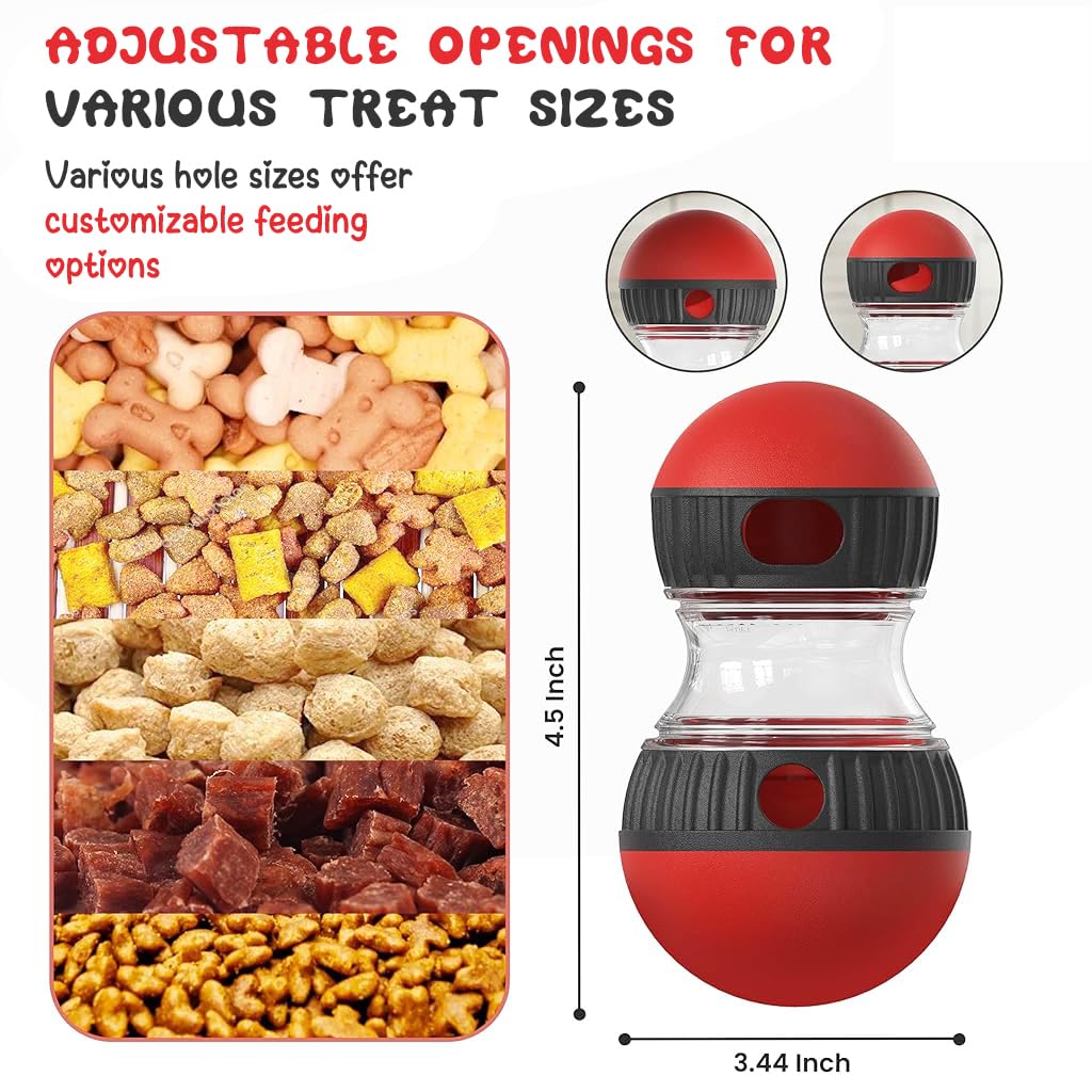 Qpets Pet Leaking Ball Toys, Interactive Dog Toys for Large Dogs Treat Ball, Cat Toys Puppy Toy Accessories for Small Dogs, Transparent Rolling Slow Feeder for Dogs Treats Dispenser Qpets Pet Leaking Ball Toys, Interactive Dog Toys for Large Dogs Treat Ball, Cat Toys Puppy Toy Accessories for Small Dogs, Transparent Rolling Slow Feeder for Dogs Treats Dispenser